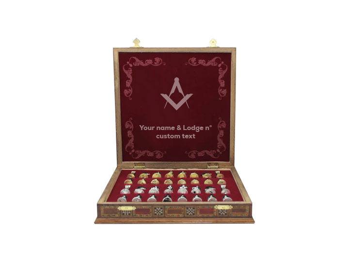 Master Mason Blue Lodge Chess Set - 16.5" (42cm)