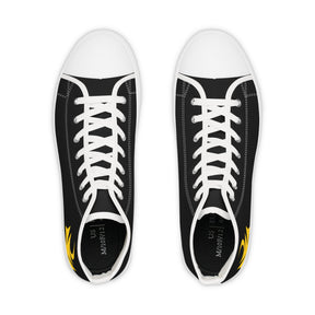 Knights of Constantinople Sneaker - High Top Black & White Golden Emblem - Bricks Masons
