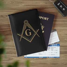 Master Mason Blue Lodge Passport Cover - S&C G PU Leather With Inner Compartments - Bricks Masons