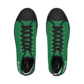Knight Masons Sneaker - High Top Black & White Green Canvas - Bricks Masons