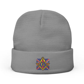 Master Mason Craft Beanie - Knit Embroidery United Kingdom Mason - Bricks Masons
