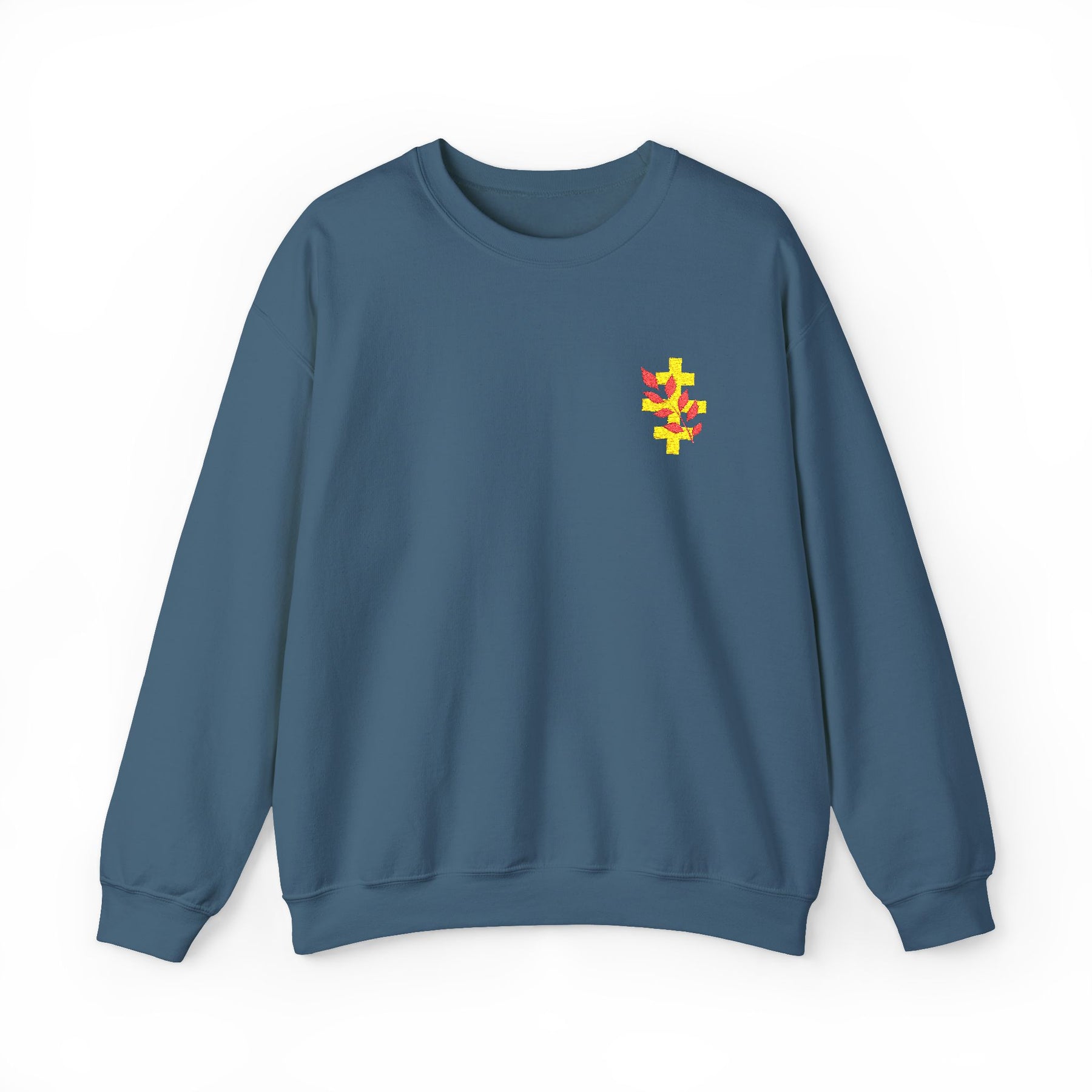 Red Branch of Eri Sweatshirt - Left Chest Embroidered Motif - Bricks Masons