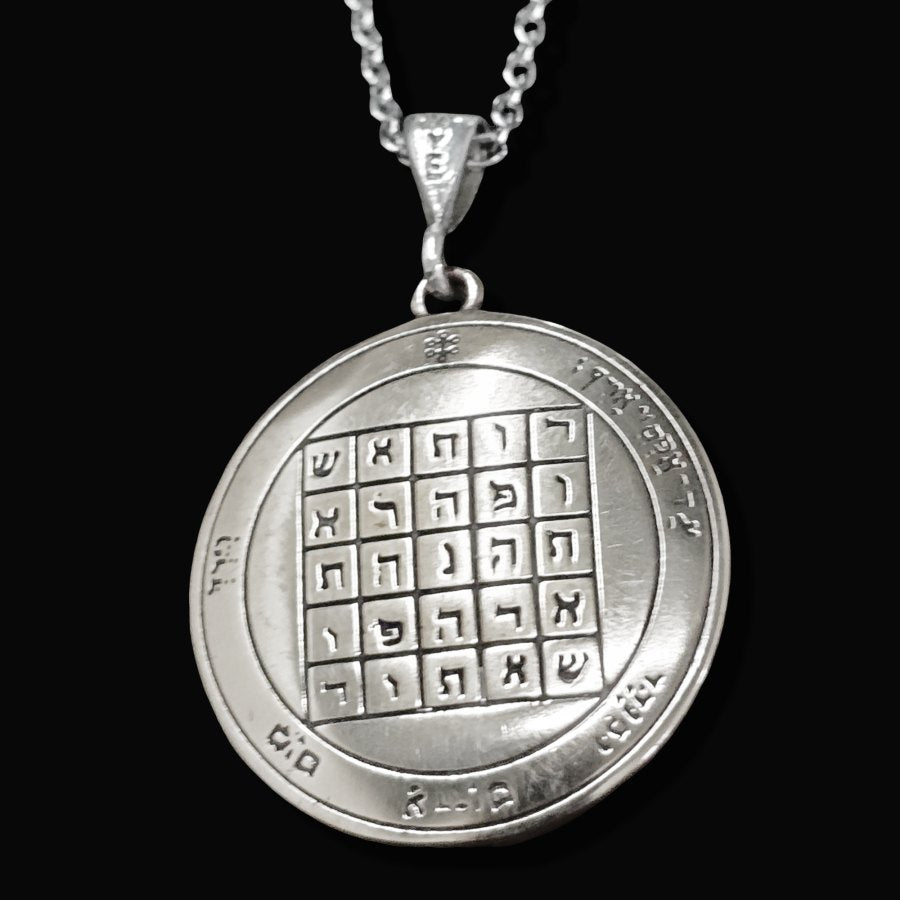 Wiccan Pendant Second Pentacle consecrated to Saturn Silver 3 Cm 8 Gr 44 Seals of Solomon Art 1723 - Bricks Masons