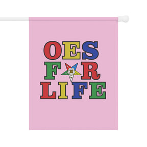 OES Yard Flag - Pink OES For Life Poly Poplin - Bricks Masons
