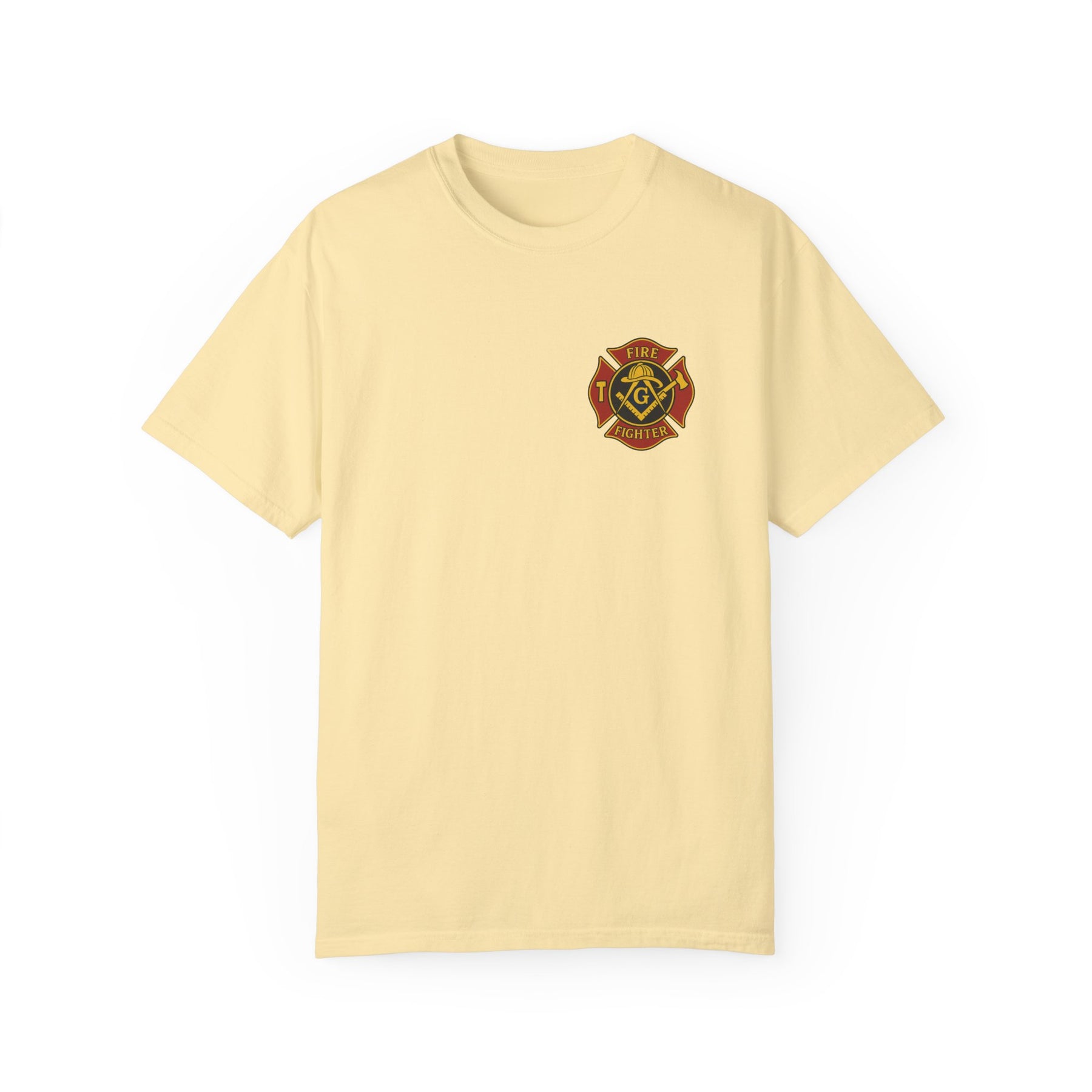Master Mason Blue Lodge T-Shirt - Firefighter Mason Garment-Dyed Tee - Bricks Masons