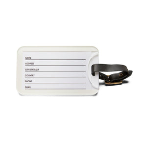 Master Mason Blue Lodge Luggage Tag - Black Texas Mason With Black Leather Strap - Bricks Masons
