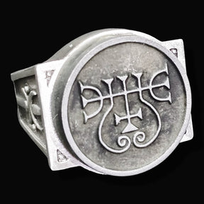 Demon Ring 16 DUKE ZEPAR 72 Demons Lesser Key of Solomon Goetia In Silver 2.2 cm x 1.8 cm 18 Gr Art 1794 - Bricks Masons