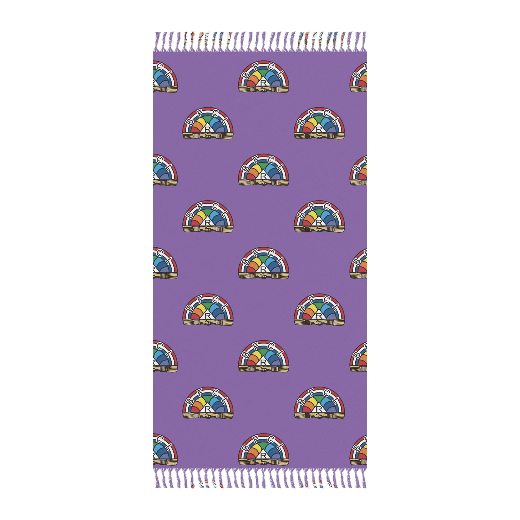 International Order of The Rainbow For Girls Towel - Purple Polyester Beach Cloth - Bricks Masons