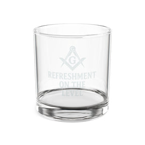 Master Mason Blue Lodge Whiskey Glass - Square & Compass G Refreshment On The Level