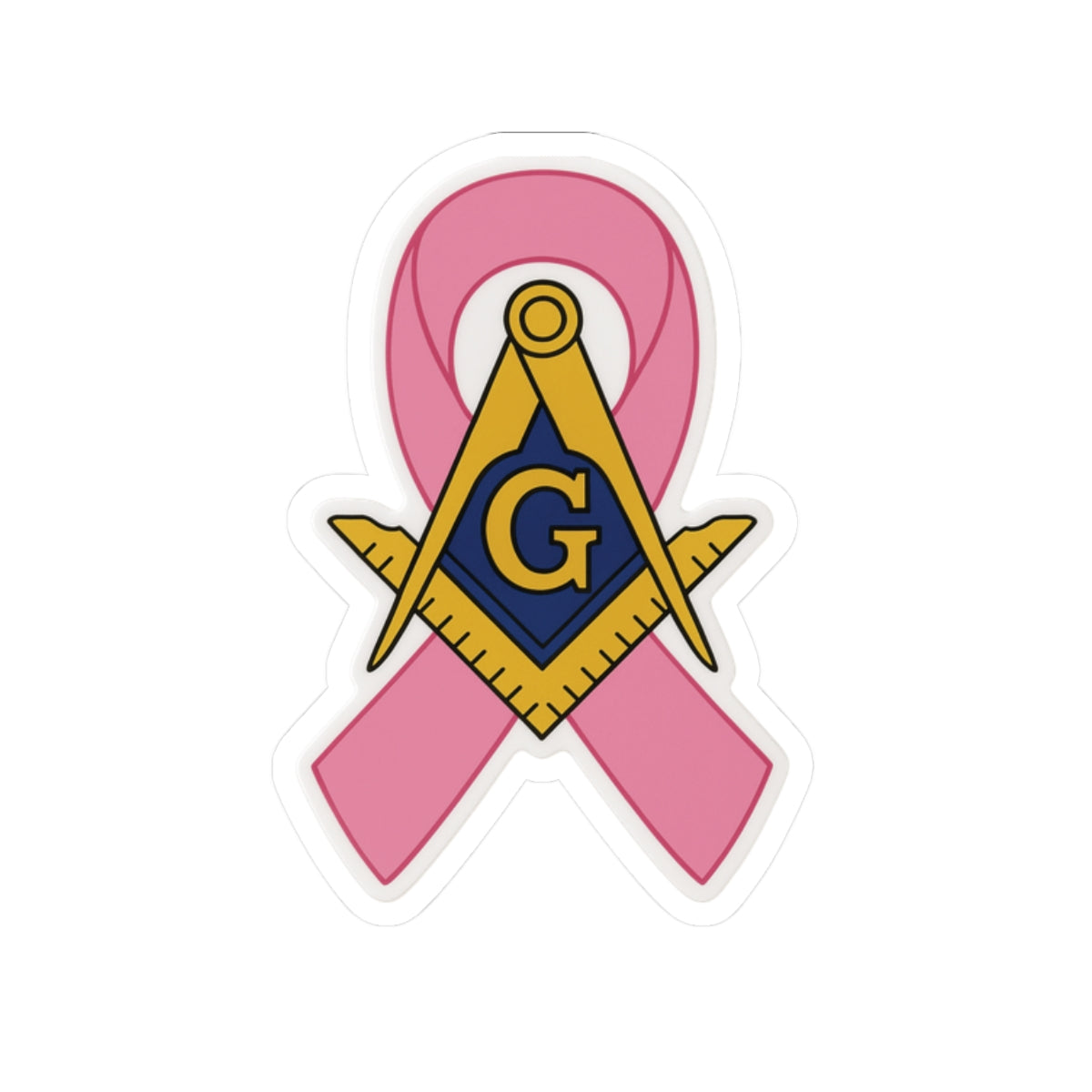 Master Mason Blue Lodge Sticker Decal - Kiss-Cut Breast Cancer Awareness - Bricks Masons