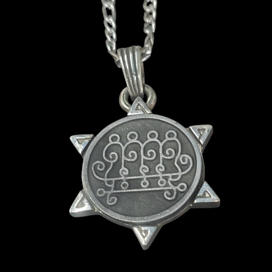 Demon Pendant 09 KING PAIMON and Secret Seal of Solomon 72 Demons Lesser Key of Solomon Goetia In Silver 3 x 2.5 cm 12 Gr Art 1868 - Bricks Masons
