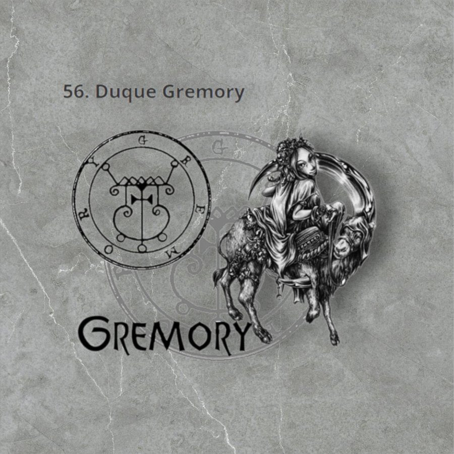 Demon Pendant 56 DUKE GREMORY and Secret Seal of Solomon 72 Demons Lesser Key of Solomon Goetia In Silver 3 x 2.5 cm 12 Gr Art 1915 - Bricks Masons