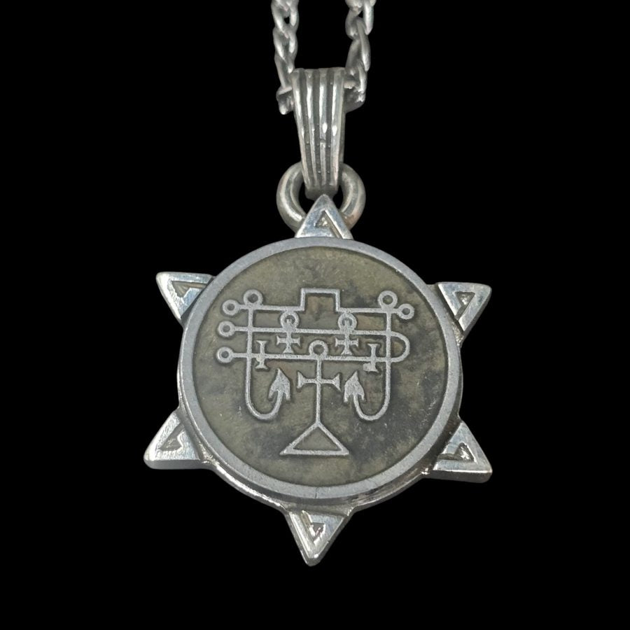 I wove Demon 62 PRESIDENT VALAC and Secret Seal of Solomon 72 Demons Lesser Key of Solomon Goetia In Silver 3 x 2.5 cm 12 Gr Art 1921 - Bricks Masons