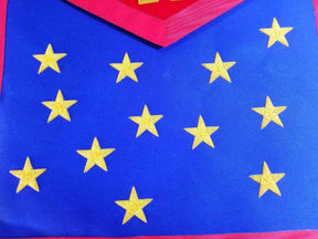 19th Degree Scottish Rite Apron - Golden Stars & Omega Sign - Bricks Masons