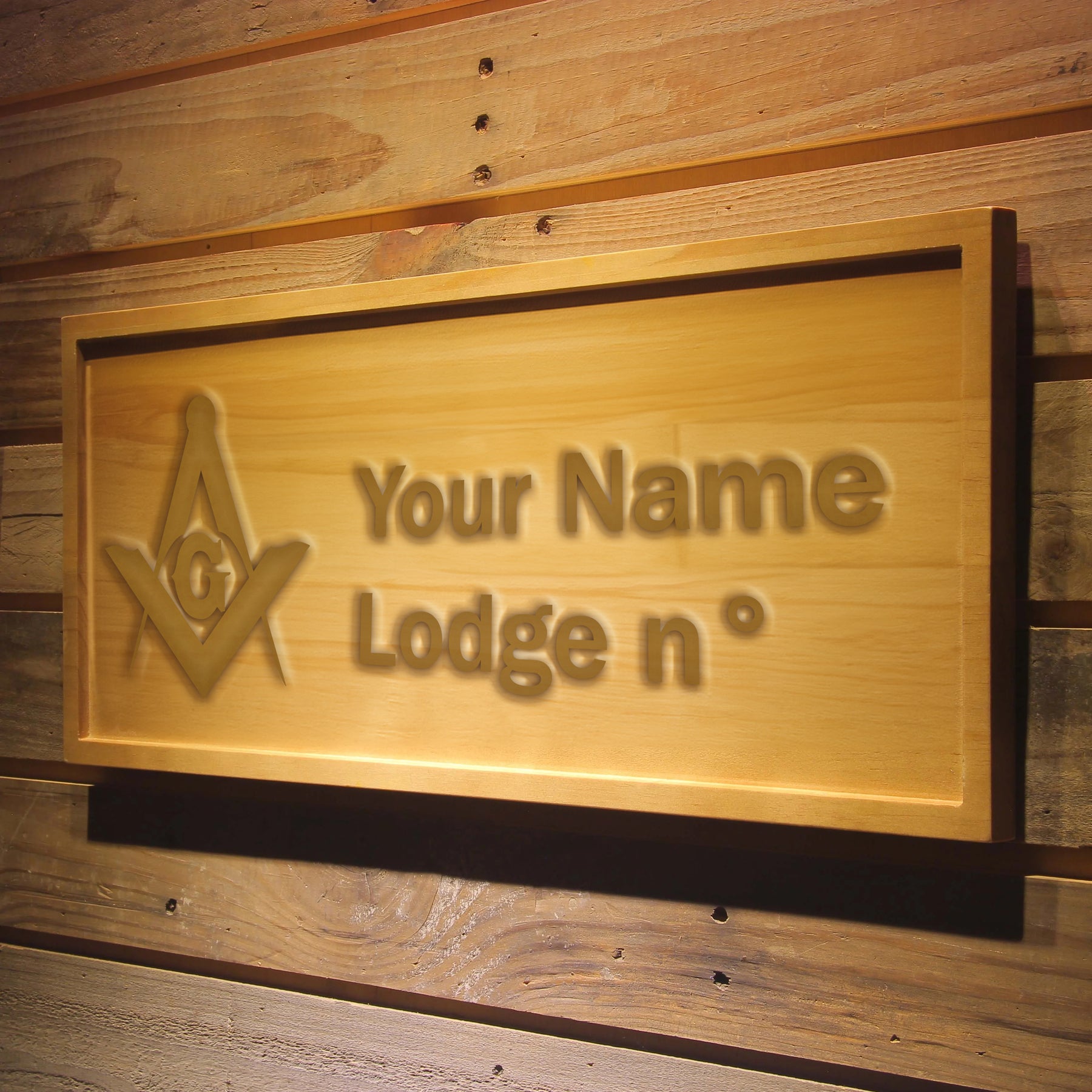 Master Mason Blue Lodge Wooden Sign - 3D Wooden Sign (Customizable) - Bricks Masons