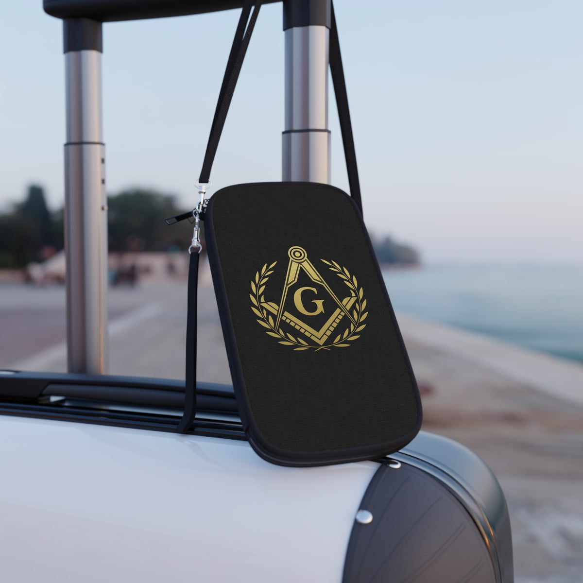 Master Mason Blue Lodge Passport Wallet - Square & Compass G with Wreath - Bricks Masons