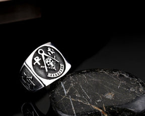 Past Master Blue Lodge Ring - Silver In Stainless Steel - Bricks Masons