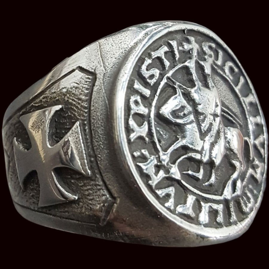 Knights Templar Ring in Silver 1.6 cm 9 g Art 289 - Bricks Masons