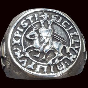 Knights Templar Ring in Silver 1.6 cm 9 g Art 289 - Bricks Masons