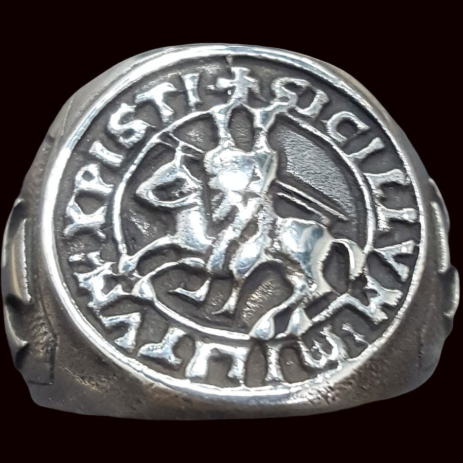 Knights Templar Ring in Silver 1.6 cm 9 g Art 289 - Bricks Masons