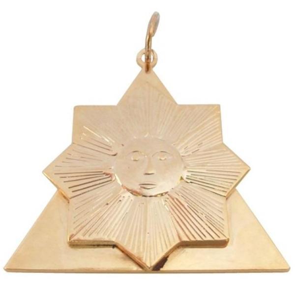 28th Degree Memphis Misraim Collar Jewel - Gold Finish - Bricks Masons