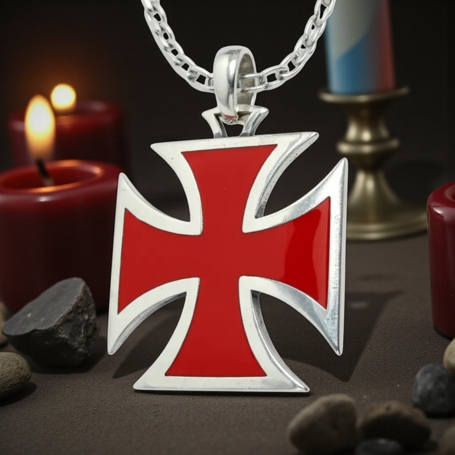 Knights Templar Cross in Silver 4.5 cm 21 g Art 293 - Bricks Masons