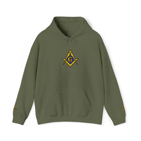 Master Mason Blue Lodge Hoodie - Soft Cotton Poly Blend Embroidered Detail - Bricks Masons