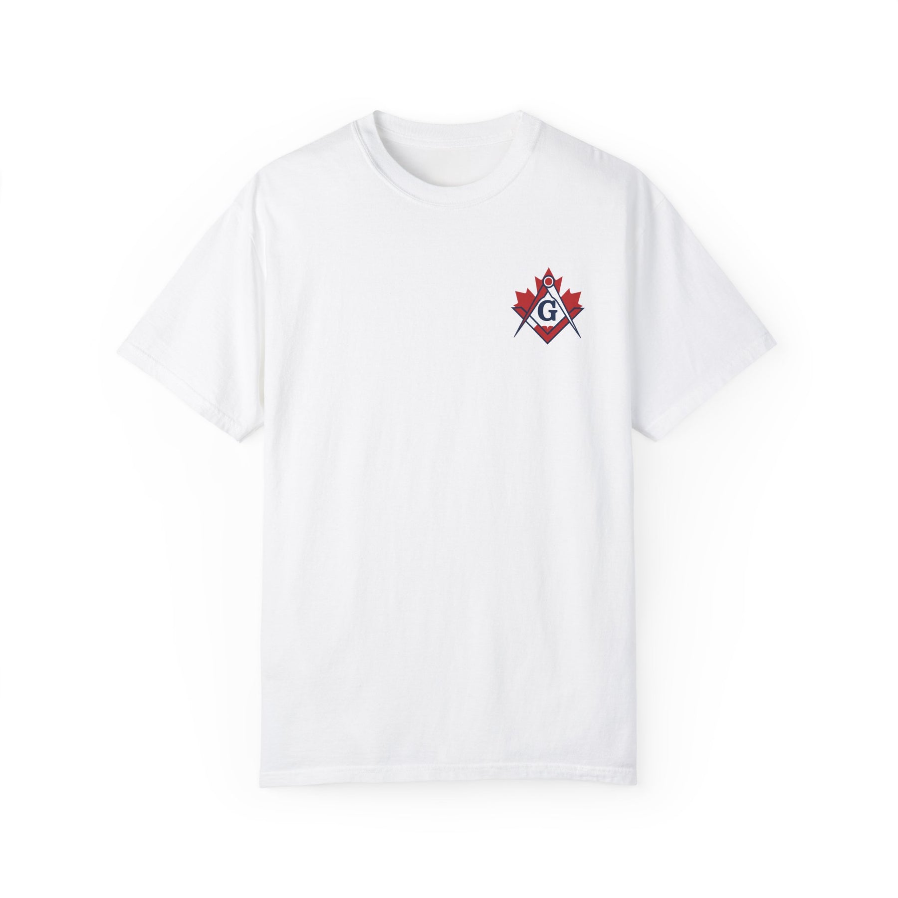 Master Mason Blue Lodge Canada Jurisdiction T-Shirt - Garment-Dyed Tee - Bricks Masons