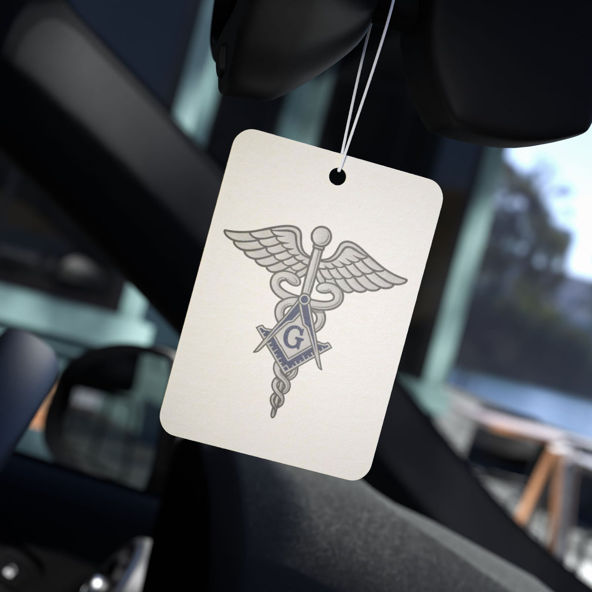 Master Mason Blue Lodge Car Air Freshener - Silver Medical Doctor Mason - Bricks Masons