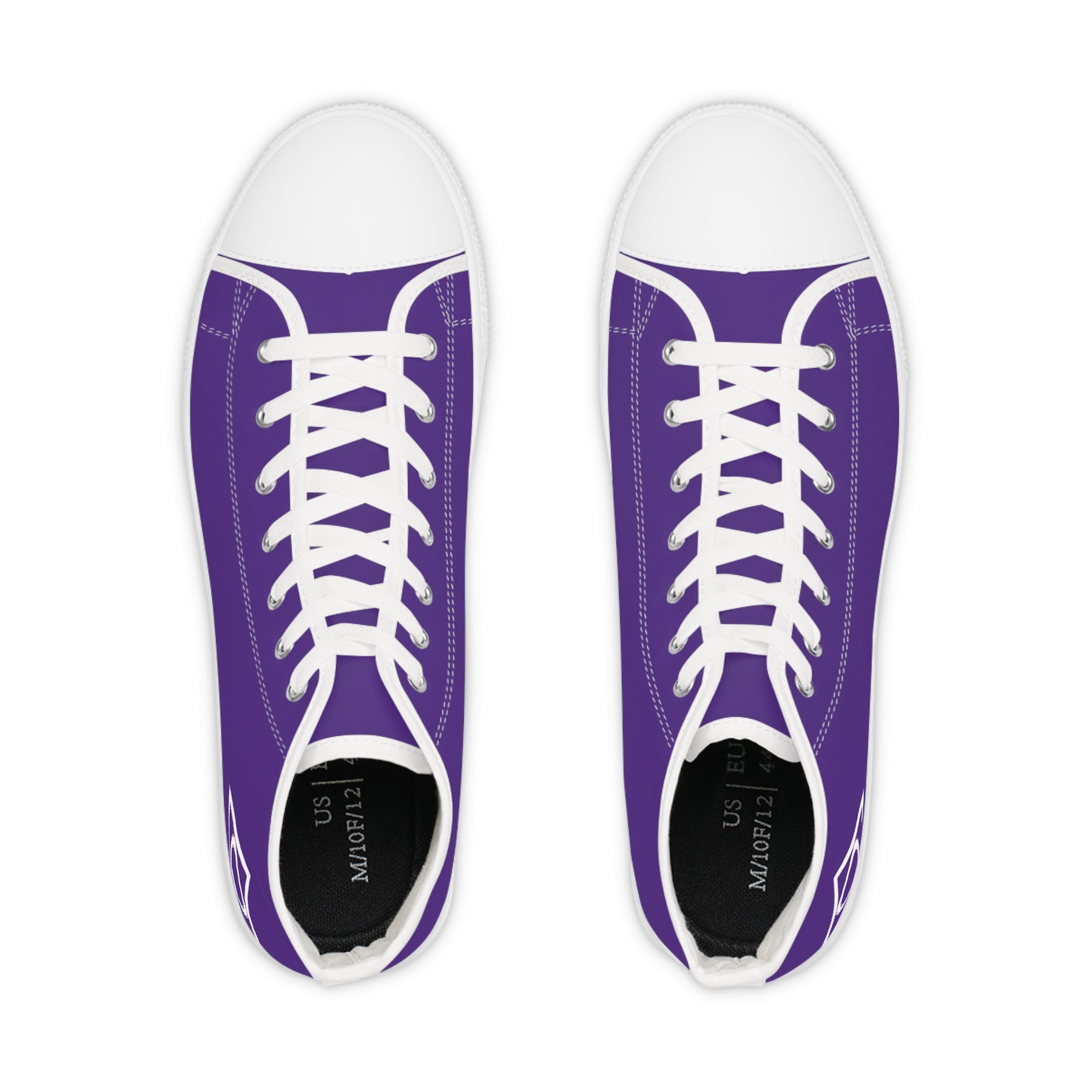 LOCOP Sneaker - High Top Black & White Purple Canvas White Emblem - Bricks Masons