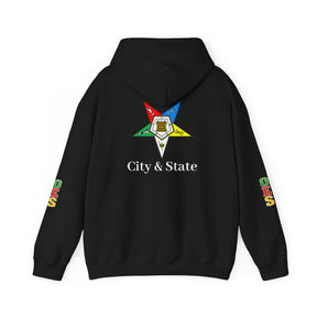 OES Hoodie - Colorful Eastern Star & Initials with Personalization - Bricks Masons