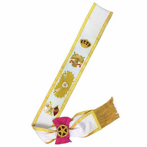 33rd Degree Sash - Gold Fringe & Hand Embroidery - Bricks Masons