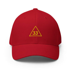 33rd Degree Scottish Rite Baseball Cap - Golden Embroidery - Bricks Masons