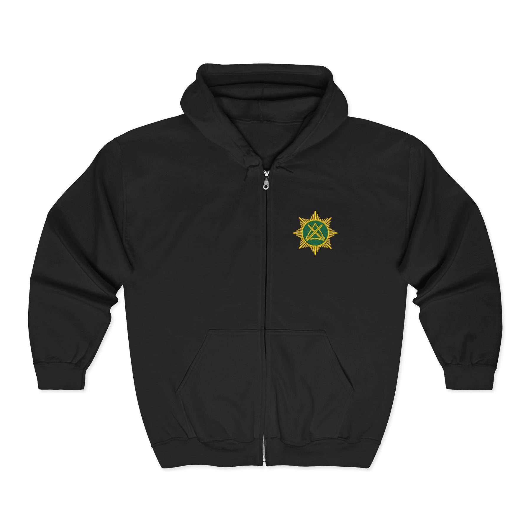 Knight Masons Hoodie - Zip Up Jacket Emblem Embroidery - Bricks Masons