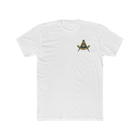 Past Master Blue Lodge T-shirt - Square & Quadrant Cotton Crew Tee - Bricks Masons