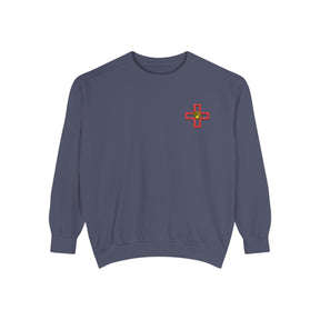 St. Thomas of Acon Sweatshirt - Embroidered Red Cross of Acon - Bricks Masons