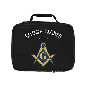 Master Mason Blue Lodge Lunch Bag - Fully Insulated Zipper Closure Customizable - Bricks Masons