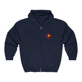 St. Thomas of Acon Hoodie - Zip Up Jacket Dual Embroidered Design - Bricks Masons