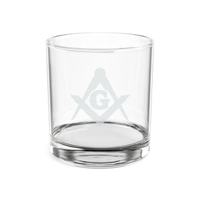 Master Mason Blue Lodge Whiskey Glass - Square & Compasses with G - Bricks Masons