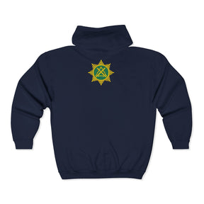 Knight Masons Hoodie - Zip Up Jacket Emblem Embroidery - Bricks Masons