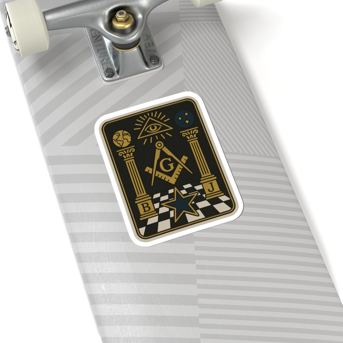 Master Mason Blue Lodge Sticker Decal - Kiss-Cut The Tracing Board S & C - Bricks Masons