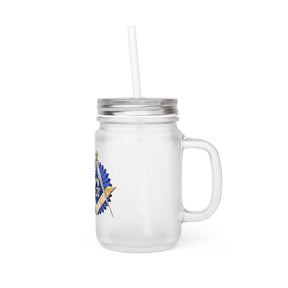 Master Mason Blue Lodge Mason Jar - Golden Square & Compass G