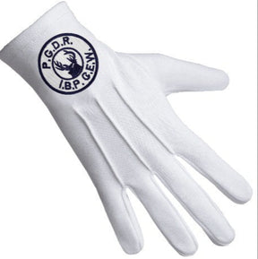 Past Grand Daughter Ruler Elks of the World Gloves - White Cotton - Bricks Masons