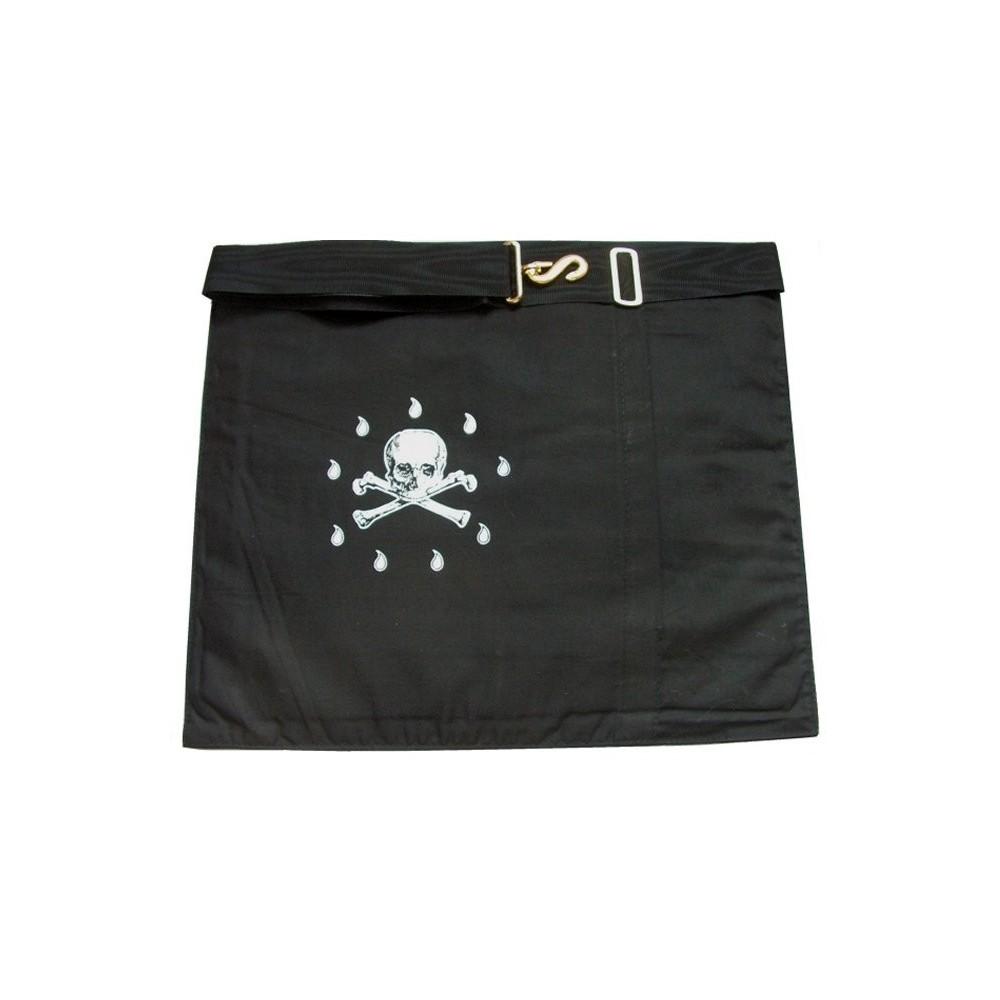 4th Degree Scottish Rite Apron - White, Blue with Black Moire - Bricks Masons