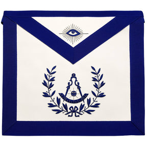 Past Master Blue Lodge Apron - Royal Blue with Wreath