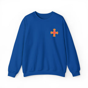 Red Cross of Constantine Sweatshirt - Left Chest Cross Embroidery - Bricks Masons