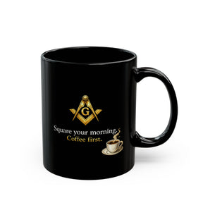 11oz Black Mug - Bricks Masons