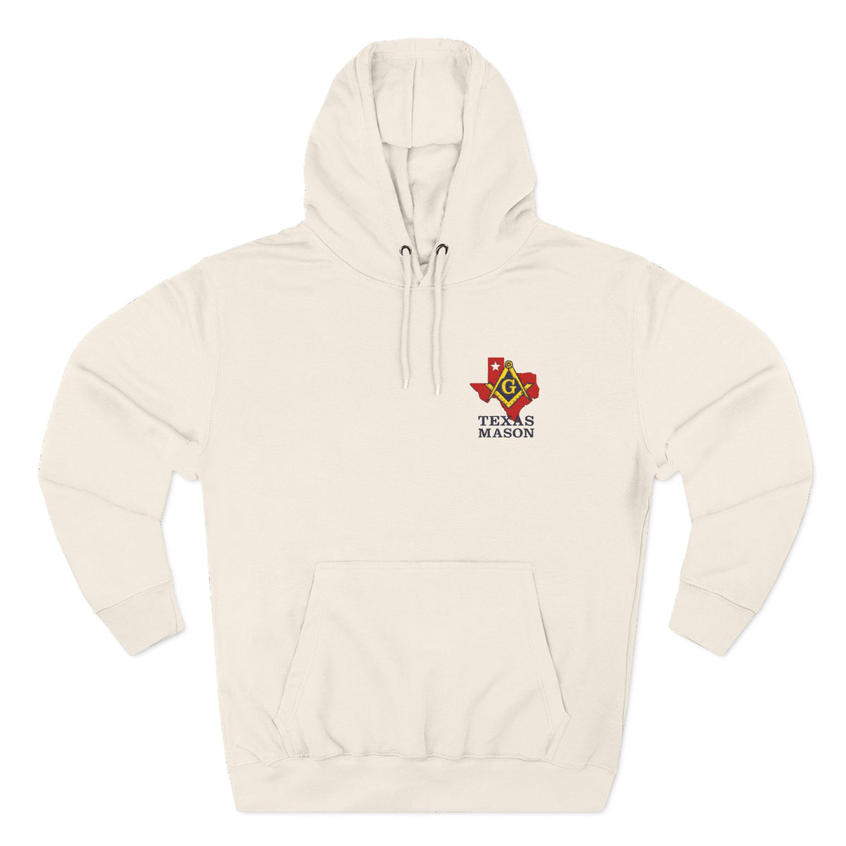 Master Mason Blue Lodge Hoodie - Three-Panel Fleece Front Embroidery - Bricks Masons
