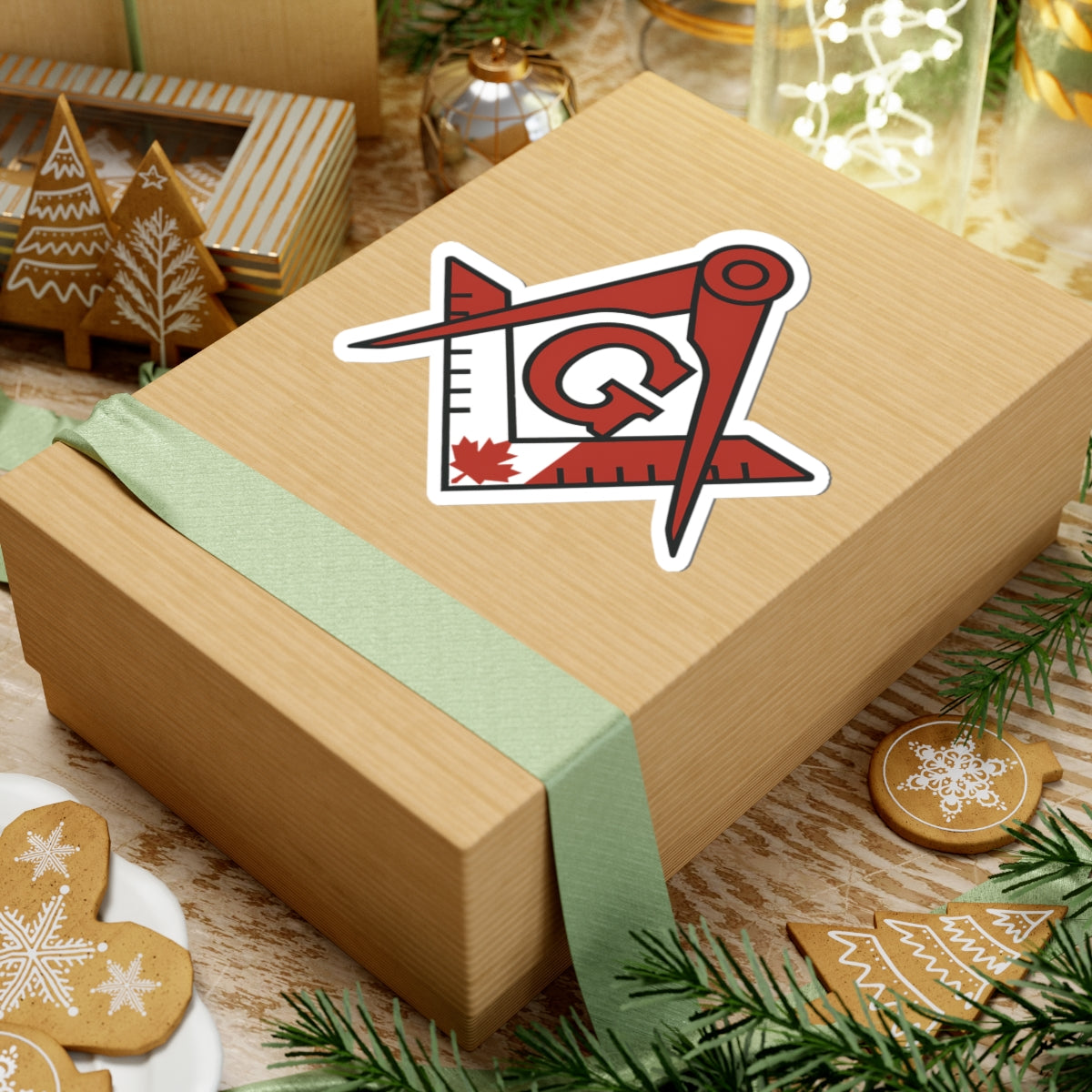 Master Mason Blue Lodge Canada Jurisdiction Sticker Decal - Kiss-Cut Canada Flag S&C - Bricks Masons