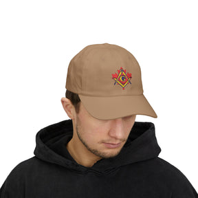 Master Mason Blue Lodge Canada Jurisdiction Baseball Cap - Red Maple Leaf S&C - Bricks Masons